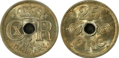 1926 HCN GJ 25 Øre MS66