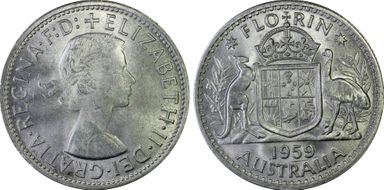 1959(m) Florin KM-60  Ag MS63