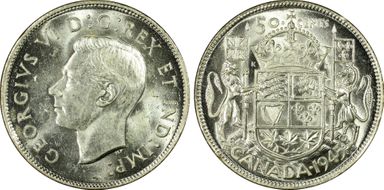 1945 50C Narrow Date MS62