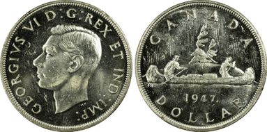 1947 S$1 Maple Leaf MS63+