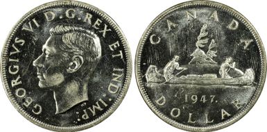 1947 S$1 Maple Leaf MS63