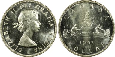 1953 S$1 No Strap, FWL MS64