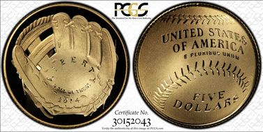 2014-W $5 Baseball Hall of Fame PR69DCAM