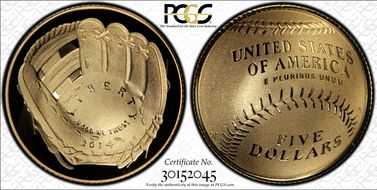 2014-W $5 Baseball Hall of Fame PR69DCAM