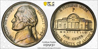 1942-P 5C Silver PR67