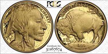 2014-W $50 American Buffalo .9999 Fine Gold First Strike PR70DCAM