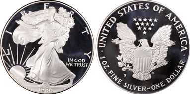 1986-S $1 Silver Eagle PR69DCAM