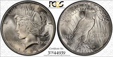 1922 $1 MS66