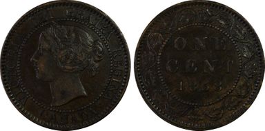 1858 1C ↑↑ Bronze, Broken Vine AU55BN