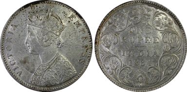 1884-B Rupee SW-6.78 AU55