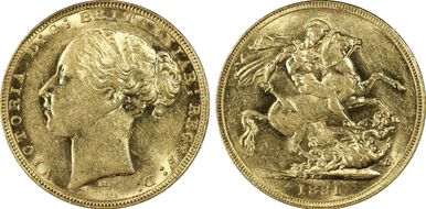 1881-M Sov St. George S-3857A AU58