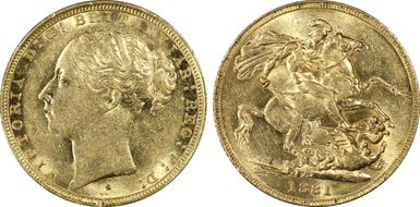 1881-S Sov S-3858D St. George AU55