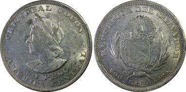 1895-CAM Peso KM-115.1 Ag AU58