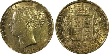 1877-S Sov S-3855 Shield AU55