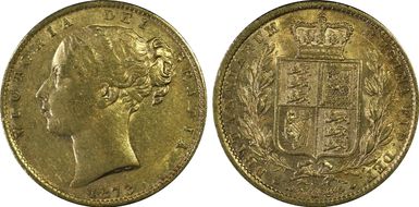 1873-S Sov S-3855 Shield AU50