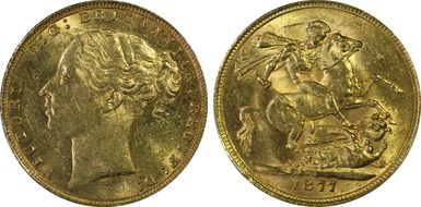 1877-M Sov S-3857 Long Tail MS61