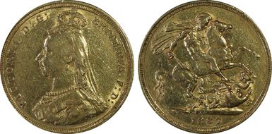 1887-S Sov S-3868A 1st Obverse Small Spread JEB XF40