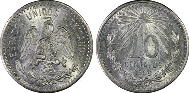 1909-M 10C KM-428  Ag MS62