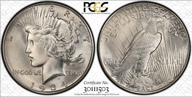 1934 $1 MS66