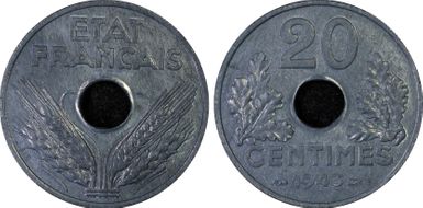 1943 20C Gad-321 F-153A Poids léger MS64