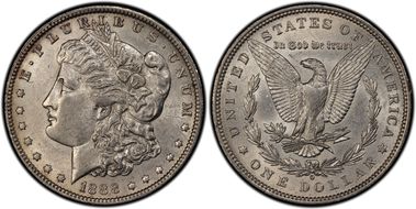 1888-O $1 VAM 2 Oval O AU55