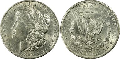 1892-O $1 AU58