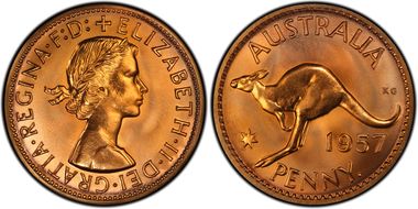 1957 Y. (p) 1D Matte PR67RD