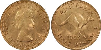 1963 Y. (p) 1/2D MS65RD