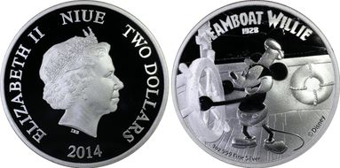 2014 $2 Steamboat Willie PR69DCAM