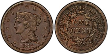 1845 1C Newcomb 15 AU58BN