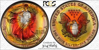 1992 $1 Silver Eagle MS67