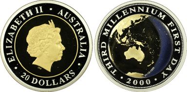 2000 $20 Millennium Au-Ag PR69DCAM