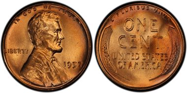 1957 1C MS67RD