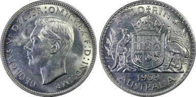 1938(m) Florin KM-40  Ag MS63