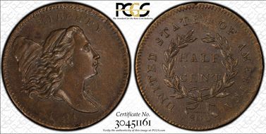 1794 1/2C C-2a Sm Edge Letters MS62BN