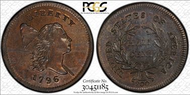 1796 1/2C C-2 With Pole MS64+ RB