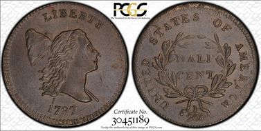 1797 1/2C C-1, 1 Above 1 MS64BN