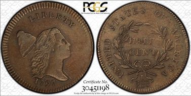 1797 1/2C C-3a, PE, Low Head AU53BN