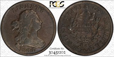 1802/0 1/2C C-2, Reverse of 1802 VF30BN