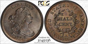 1804 1/2C C-8, Spiked Chin MS65BN