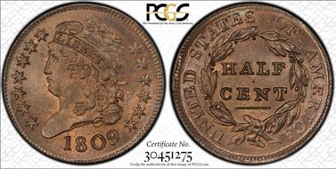 1809 1/2C Cohen 3 MS66RB