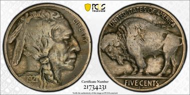 1921-S 5C 2 Feathers FS-401 VF20