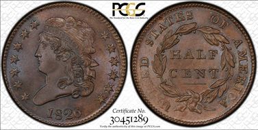 1826 1/2C C-1 MS65BN