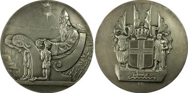 (1930) 10 Kr X-3 1000 Years Althing Ag Matte MS63