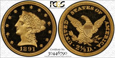 1891 $2.50 PR66DCAM