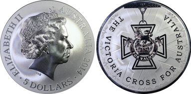 2014 $5 Victoria Cross Frosted Uncirculated MS69