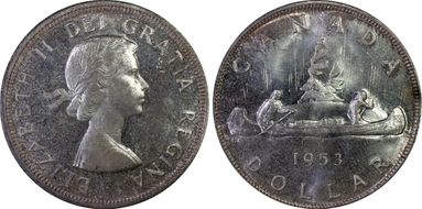 1953 S$1 Strap, SWL MS64+