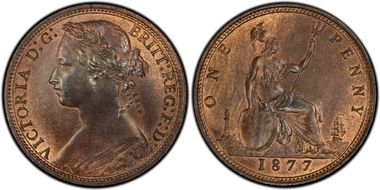 1877 1D S-3954 Wide Date MS64RB