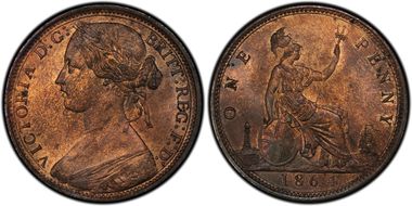 1864 1D S-3954 Cross 4 MS64+ RB