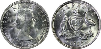 1953(m) 6D KM-52  Ag MS64